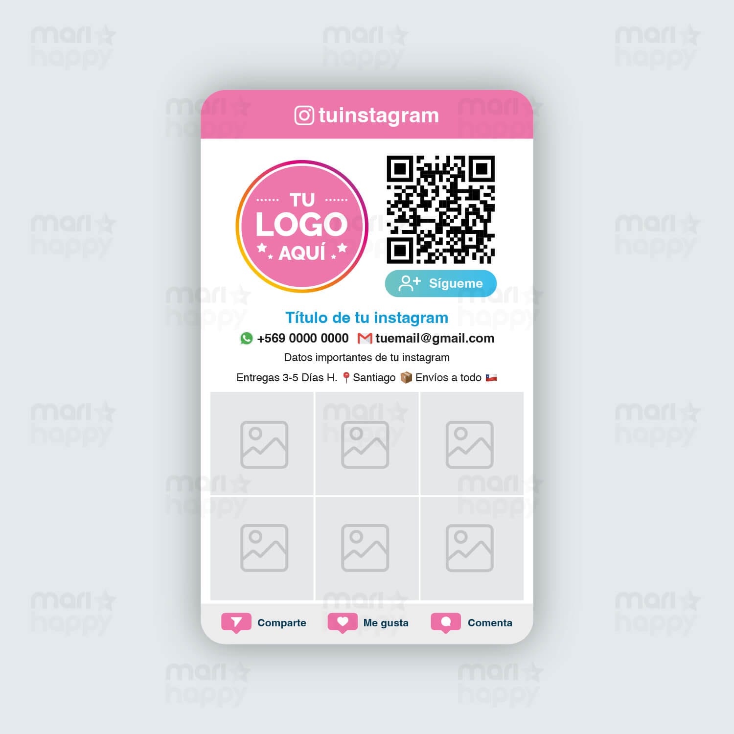 Tarjetas de visita Instagram 6x10cm - Imagen 3