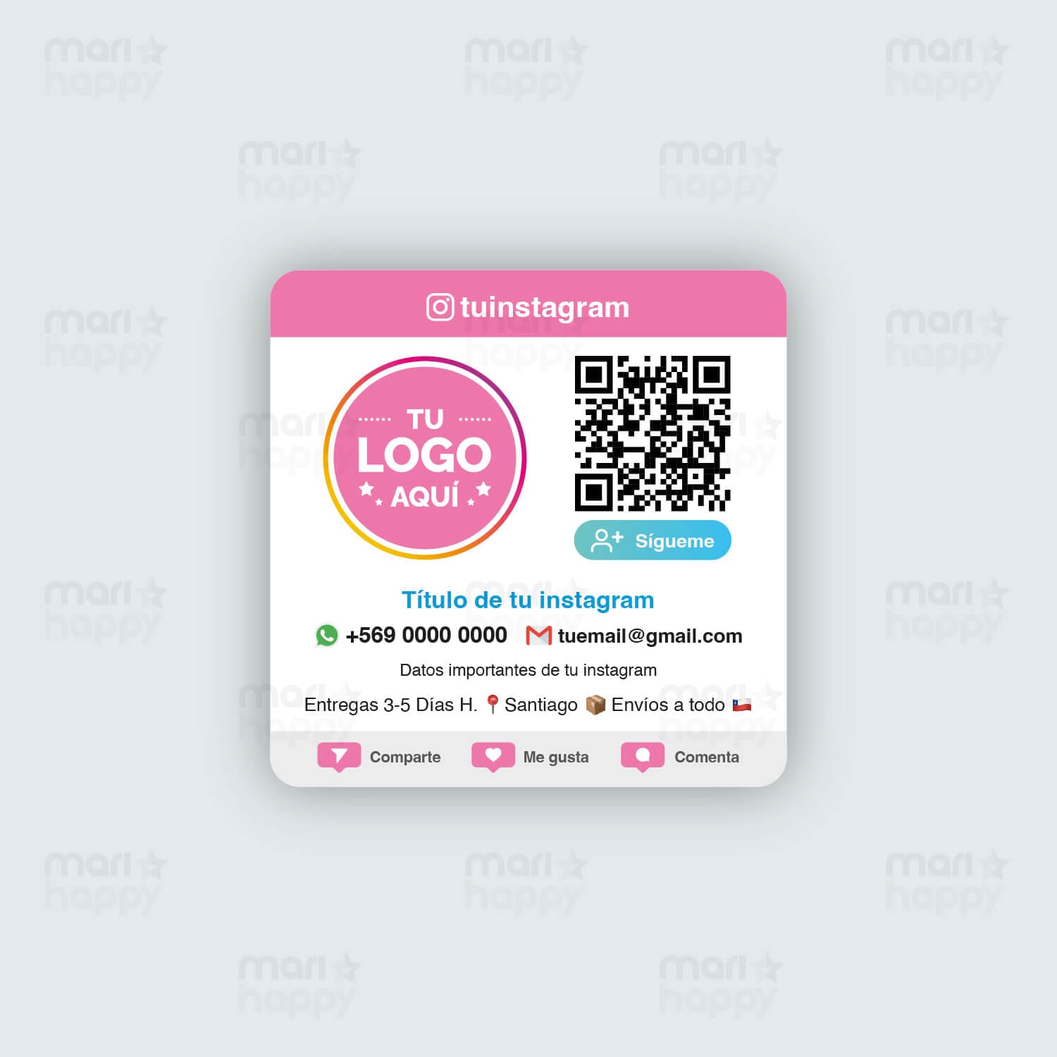 Tarjetas de visita Instagram 6x6cm - Imagen 2
