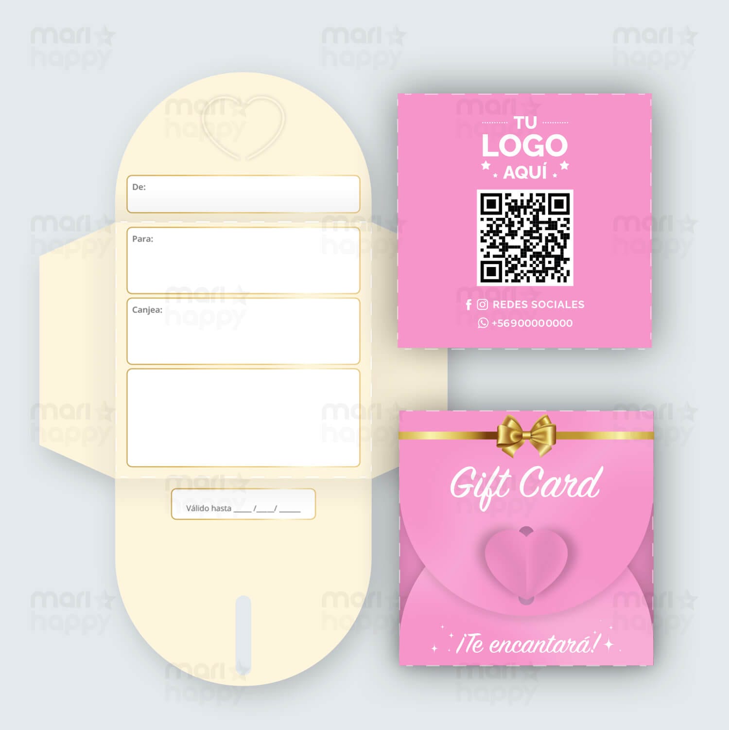 Gift Card Plegable 8x8cm - Imagen 2