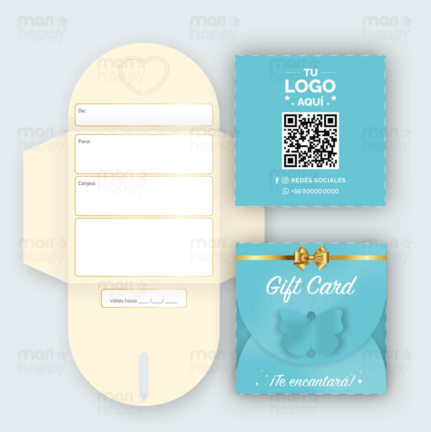 Gift Card Plegable 8x8cm - Imagen 3