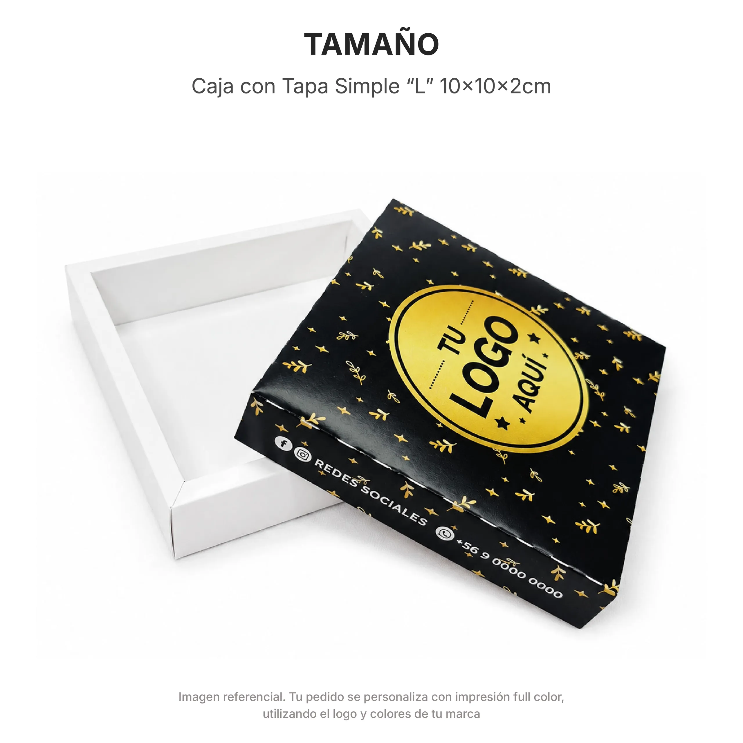 Caja cuadrada con tapa simple - Imagen 3
